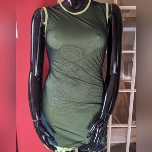 Y2K fire- Necessary Objects sporty green mesh dress